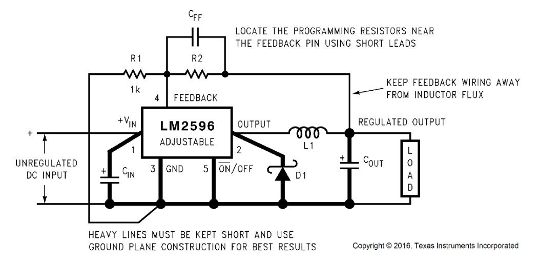 LM2596 setup topology