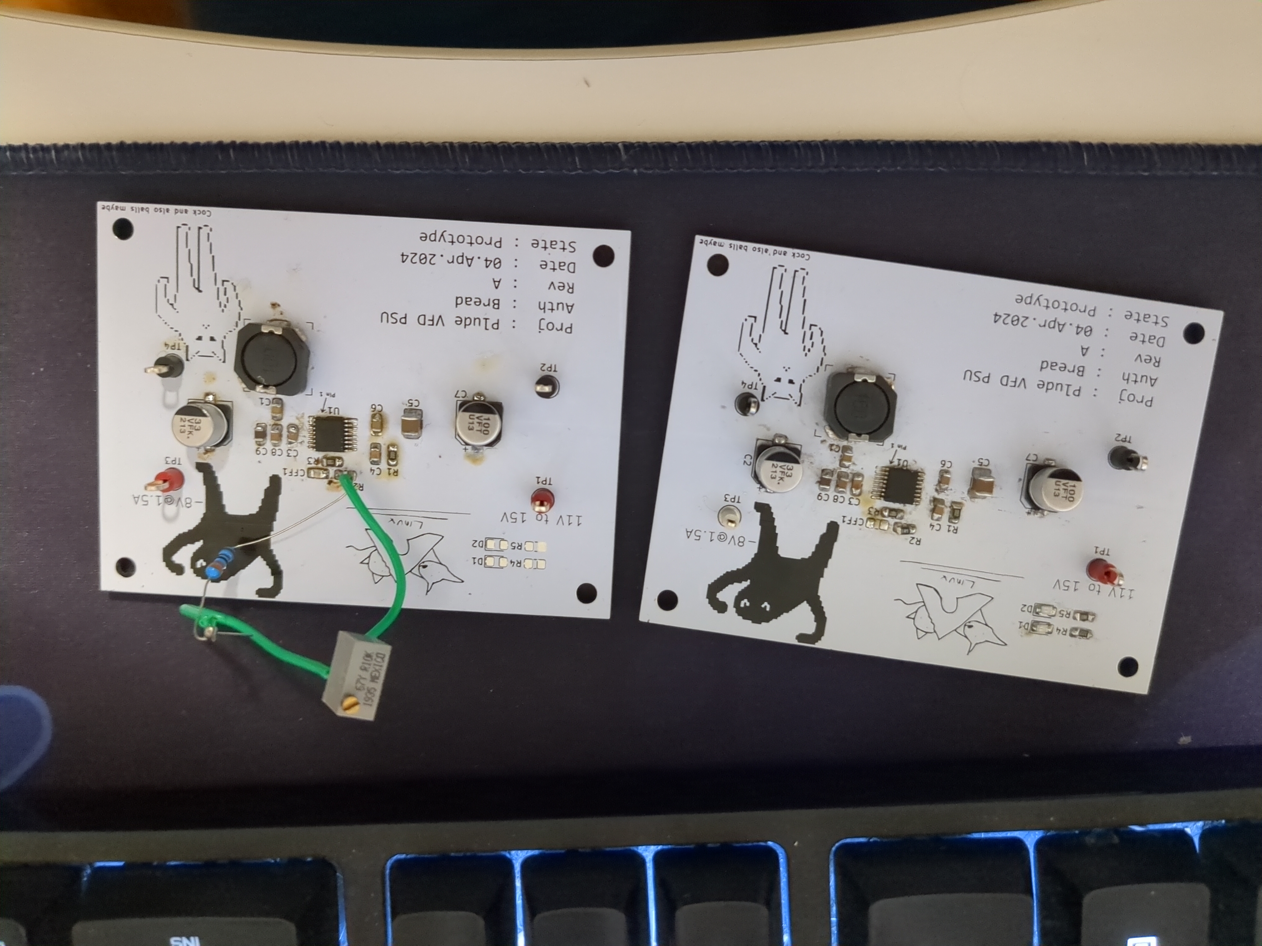 LM46002 Revision A PCB assembled